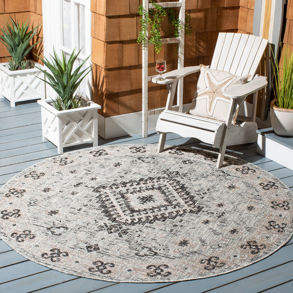 Safavieh Courtyard Elegant Indoor/Outdoor Area Rug - Timeless Design, Durable & Easy To Clean For Any Home Light Grey ,Light Beige 85.4% Polypropylene,10.4% Polyester,4.2% Latex Cy8546-37613-6