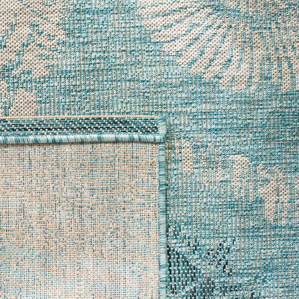 Safavieh Courtyard Stunning Indoor/Outdoor Area Rug – Serene Aqua & Cream Botanical Design For Home Elevation Aqua ,Cream 88% Polypropylene,12% Polyester Cy8547-37121-7r
