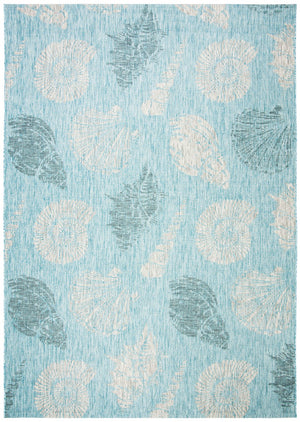 Safavieh Courtyard Stunning Indoor/Outdoor Area Rug – Serene Aqua & Cream Botanical Design For Home Elevation Aqua ,Cream 88% Polypropylene,12% Polyester Cy8547-37121-7r