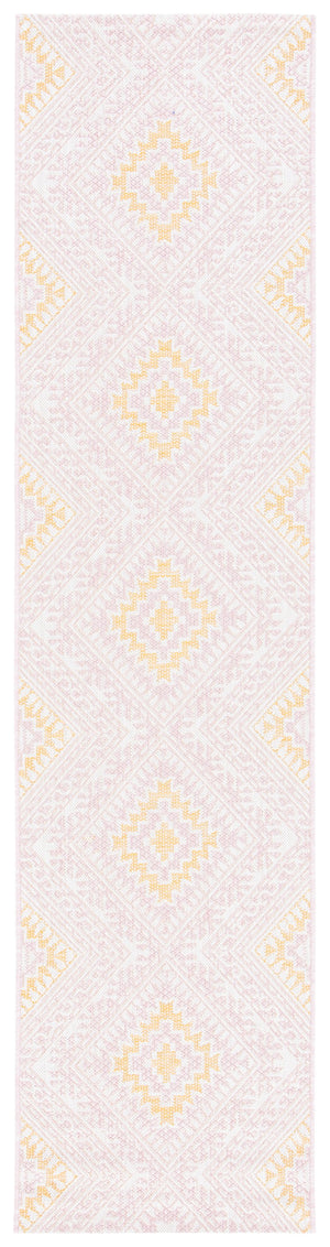 Safavieh Courtyard Exquisite Geometric Area Rug - Elegant Pink And Gold Design For Modern Living Spaces Pink ,Gold 88% Polypropylene,12% Polyester Cy8548-56221-4