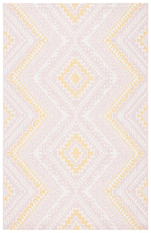 Safavieh Courtyard Exquisite Geometric Area Rug - Elegant Pink And Gold Design For Modern Living Spaces Pink ,Gold 88% Polypropylene,12% Polyester Cy8548-56221-4