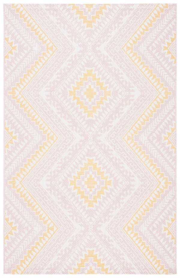 Safavieh Courtyard Exquisite Geometric Area Rug - Elegant Pink And Gold Design For Modern Living Spaces Pink ,Gold 88% Polypropylene,12% Polyester Cy8548-56221-4