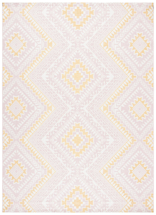 Safavieh Courtyard Exquisite Geometric Area Rug - Elegant Pink And Gold Design For Modern Living Spaces Pink ,Gold 88% Polypropylene,12% Polyester Cy8548-56221-4