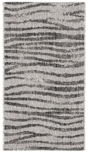 Safavieh Courtyard Stylish Abstract Area Rug - Durable Power Loomed Design For Indoor/Outdoor Spaces Grey ,Black 85.4% Polypropylene,10.4% Polyester,4.2% Latex Cy8551-37612-4