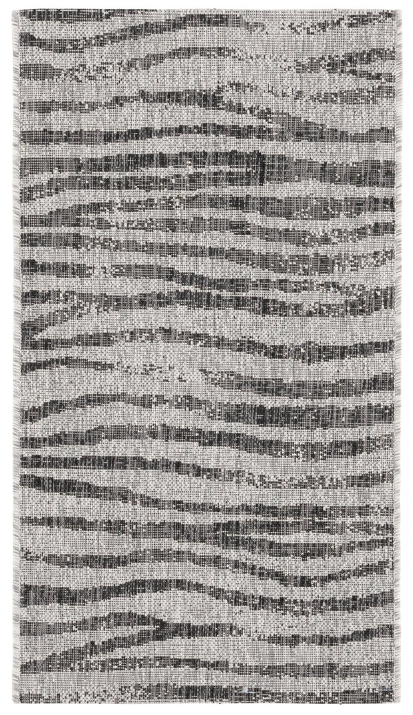 Safavieh Courtyard Stylish Abstract Area Rug - Durable Power Loomed Design For Indoor/Outdoor Spaces Grey ,Black 85.4% Polypropylene,10.4% Polyester,4.2% Latex Cy8551-37612-4