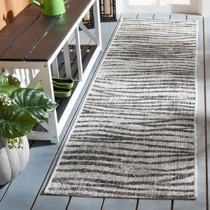 Safavieh Courtyard Stylish Abstract Area Rug - Durable Power Loomed Design For Indoor/Outdoor Spaces Grey ,Black 85.4% Polypropylene,10.4% Polyester,4.2% Latex Cy8551-37612-4