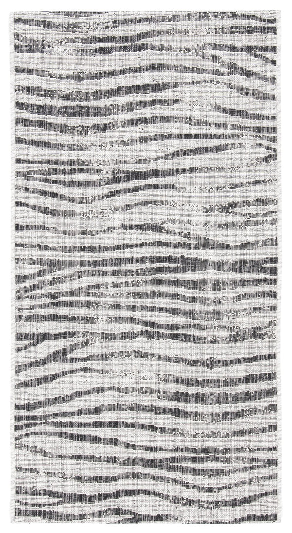 Safavieh Courtyard Stylish Abstract Area Rug - Durable Power Loomed Design For Indoor/Outdoor Spaces Grey ,Black 85.4% Polypropylene,10.4% Polyester,4.2% Latex Cy8551-37612-4