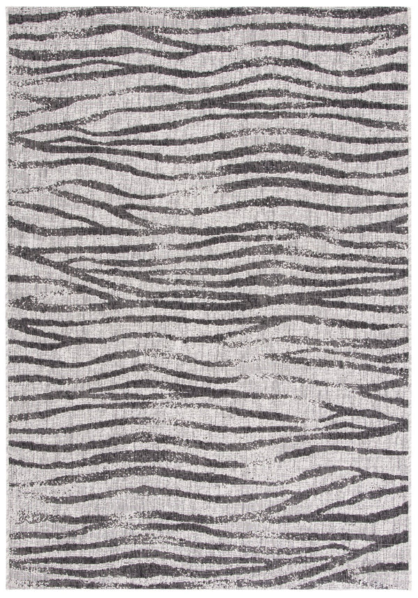 Safavieh Courtyard Stylish Abstract Area Rug - Durable Power Loomed Design For Indoor/Outdoor Spaces Grey ,Black 85.4% Polypropylene,10.4% Polyester,4.2% Latex Cy8551-37612-4