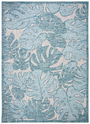 Safavieh Courtyard Elegant Area Rug With Abstract Nature Motif - Durable, Stylish & Oeko Tex Certified Quality Grey ,Aqua 88% Polypropylene,12% Polyester Cy8560-37212-4
