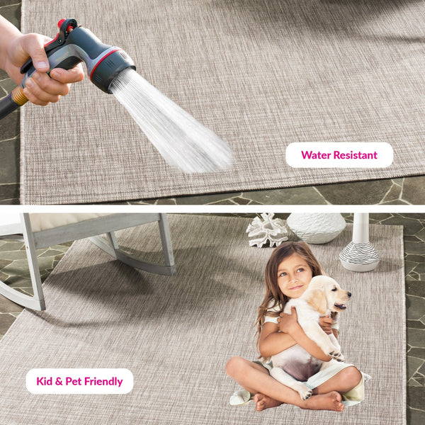 Safavieh Courtyard Elegant Power-loomed Area Rug – Durable, Stylish, & Oeko-tex Certified For Indoors/Outdoors Grey ,Turquoise 88% Polypropylene,12% Polyester Cy8576-37111-4