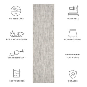 Safavieh Courtyard Elegant Power-loomed Area Rug – Durable, Stylish, & Oeko-tex Certified For Indoors/Outdoors Grey ,Turquoise 88% Polypropylene,12% Polyester Cy8576-37111-4