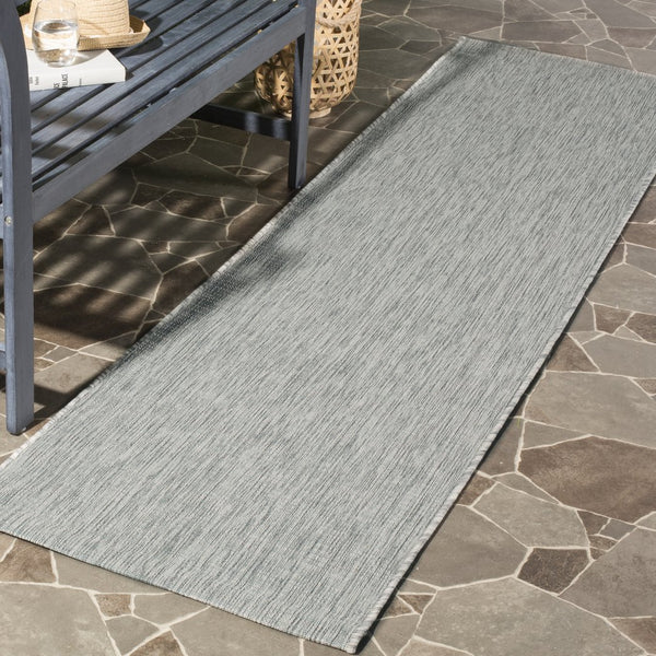Safavieh Courtyard Elegant Power-loomed Area Rug – Durable, Stylish, & Oeko-tex Certified For Indoors/Outdoors Grey ,Turquoise 88% Polypropylene,12% Polyester Cy8576-37111-4