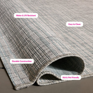 Safavieh Courtyard Elegant Power-loomed Area Rug – Durable, Stylish, & Oeko-tex Certified For Indoors/Outdoors Grey ,Turquoise 88% Polypropylene,12% Polyester Cy8576-37111-4