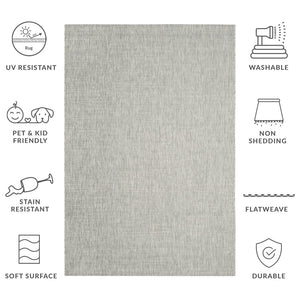 Safavieh Courtyard Elegant Power-loomed Area Rug – Durable, Stylish, & Oeko-tex Certified For Indoors/Outdoors Grey ,Turquoise 88% Polypropylene,12% Polyester Cy8576-37111-4