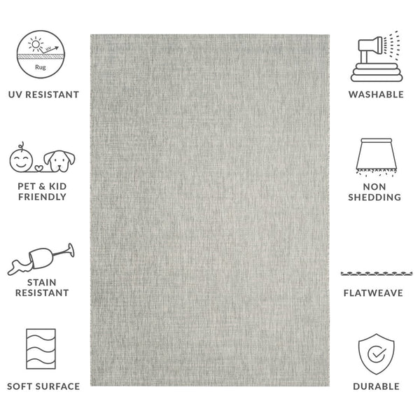 Safavieh Courtyard Elegant Power-loomed Area Rug – Durable, Stylish, & Oeko-tex Certified For Indoors/Outdoors Grey ,Turquoise 88% Polypropylene,12% Polyester Cy8576-37111-4