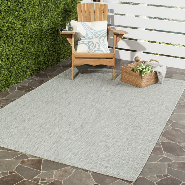 Safavieh Courtyard Elegant Power-loomed Area Rug – Durable, Stylish, & Oeko-tex Certified For Indoors/Outdoors Grey ,Turquoise 88% Polypropylene,12% Polyester Cy8576-37111-4