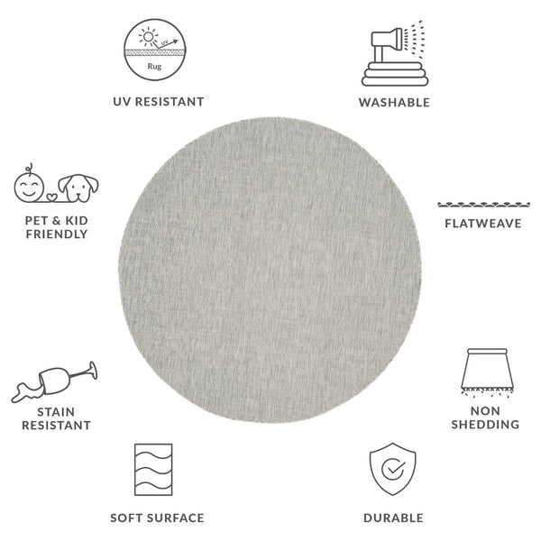 Safavieh Courtyard Elegant Power-loomed Area Rug – Durable, Stylish, & Oeko-tex Certified For Indoors/Outdoors Grey ,Turquoise 88% Polypropylene,12% Polyester Cy8576-37111-4