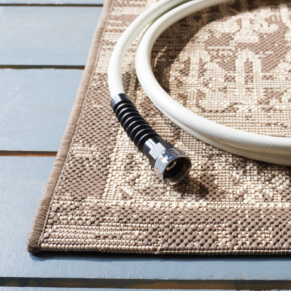 Safavieh Courtyard Elegant Indoor/Outdoor Area Rug With Timeless Design And Durable Craftsmanship For Your Home Beige ,Mocha 88% Polypropylene,12% Polyester Cy8578-07912-5