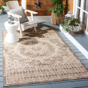 Safavieh Courtyard Elegant Indoor/Outdoor Area Rug With Timeless Design And Durable Craftsmanship For Your Home Beige ,Mocha 88% Polypropylene,12% Polyester Cy8578-07912-5