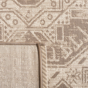 Safavieh Courtyard Elegant Indoor/Outdoor Area Rug With Timeless Design And Durable Craftsmanship For Your Home Beige ,Mocha 88% Polypropylene,12% Polyester Cy8578-07912-5