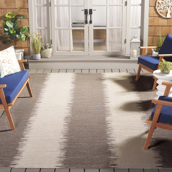 Safavieh Courtyard Elegant Area Rug With Contemporary Jagged Pattern - Perfect For Indoor And Outdoor Spaces Beige ,Blue 88% Polypropylene,12% Polyester Cy8579-23312-8