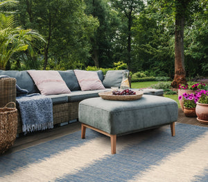 Safavieh Courtyard Elegant Area Rug With Contemporary Jagged Pattern - Perfect For Indoor And Outdoor Spaces Beige ,Blue 88% Polypropylene,12% Polyester Cy8579-23312-8