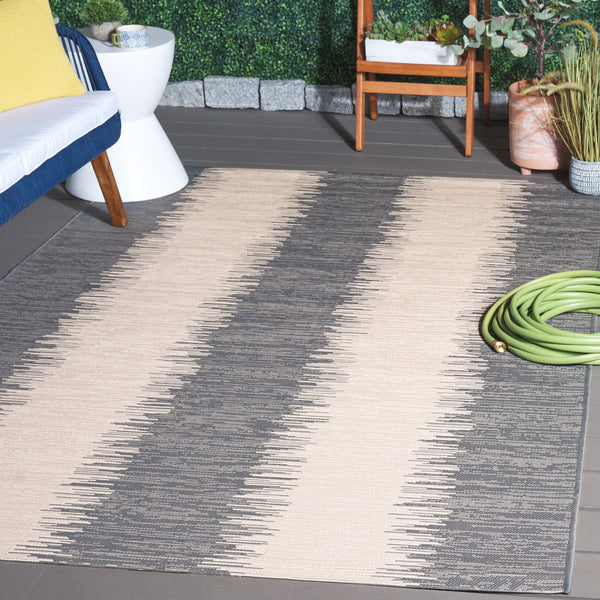 Safavieh Courtyard Elegant Area Rug With Contemporary Jagged Pattern - Perfect For Indoor And Outdoor Spaces Beige ,Blue 88% Polypropylene,12% Polyester Cy8579-23312-8