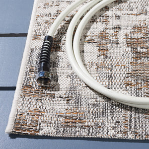 Safavieh Courtyard Elegant Area Rug With Abstract Design In Neutral Tones For Indoor And Outdoor Spaces Ivory ,Dark Grey Brown 88% Polypropylene,12% Polyester Cy8580-59012-7r