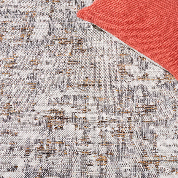 Safavieh Courtyard Elegant Area Rug With Abstract Design In Neutral Tones For Indoor And Outdoor Spaces Ivory ,Dark Grey Brown 88% Polypropylene,12% Polyester Cy8580-59012-7r