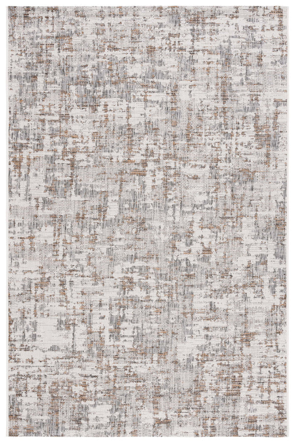 Safavieh Courtyard Elegant Area Rug With Abstract Design In Neutral Tones For Indoor And Outdoor Spaces Ivory ,Dark Grey Brown 88% Polypropylene,12% Polyester Cy8580-59012-7r