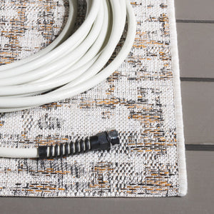 Safavieh Courtyard Elegant Area Rug With Abstract Design In Neutral Tones For Indoor And Outdoor Spaces Ivory ,Dark Grey Brown 88% Polypropylene,12% Polyester Cy8580-59012-7r