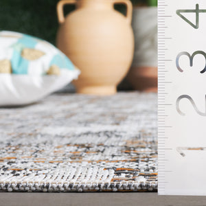 Safavieh Courtyard Elegant Area Rug With Abstract Design In Neutral Tones For Indoor And Outdoor Spaces Ivory ,Dark Grey Brown 88% Polypropylene,12% Polyester Cy8580-59012-7r