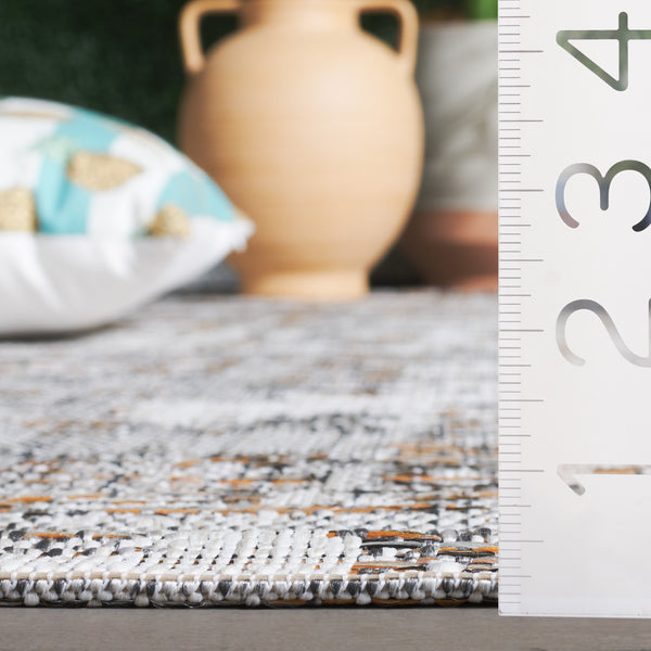 Safavieh Courtyard Elegant Area Rug With Abstract Design In Neutral Tones For Indoor And Outdoor Spaces Ivory ,Dark Grey Brown 88% Polypropylene,12% Polyester Cy8580-59012-7r