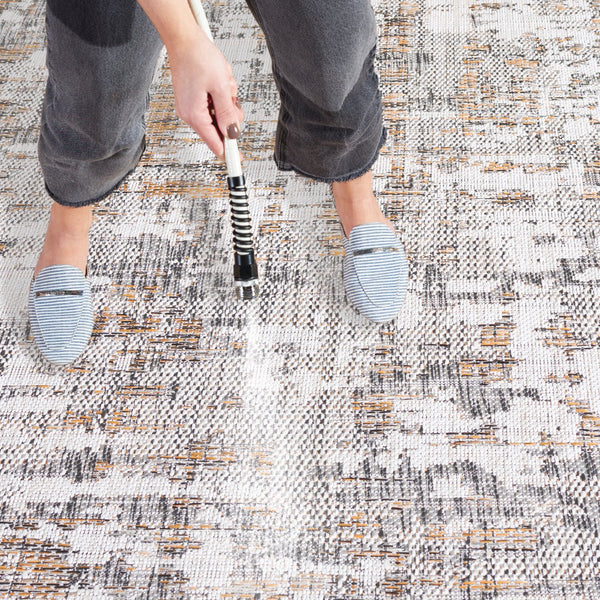 Safavieh Courtyard Elegant Area Rug With Abstract Design In Neutral Tones For Indoor And Outdoor Spaces Ivory ,Dark Grey Brown 88% Polypropylene,12% Polyester Cy8580-59012-7r