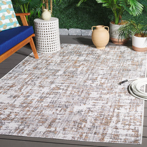 Safavieh Courtyard Elegant Area Rug With Abstract Design In Neutral Tones For Indoor And Outdoor Spaces Ivory ,Dark Grey Brown 88% Polypropylene,12% Polyester Cy8580-59012-7r