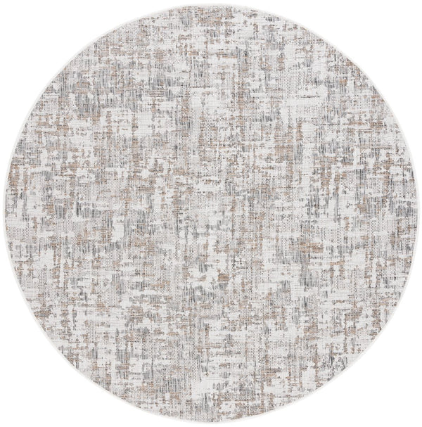 Safavieh Courtyard Elegant Area Rug With Abstract Design In Neutral Tones For Indoor And Outdoor Spaces Ivory ,Dark Grey Brown 88% Polypropylene,12% Polyester Cy8580-59012-7r