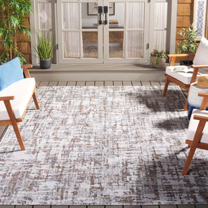 Safavieh Courtyard Elegant Area Rug With Abstract Design In Neutral Tones For Indoor And Outdoor Spaces Ivory ,Dark Grey Brown 88% Polypropylene,12% Polyester Cy8580-59012-7r