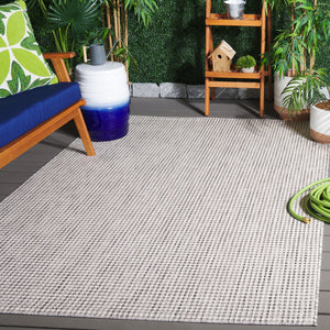 Safavieh Courtyard Indoor/Outdoor Area Rug – Elegant Power-loomed Design For Timeless Home Sophistication Ivory ,Grey 88% Polypropylene,12% Polyester Cy8586-59121-7sq