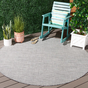 Safavieh Courtyard Indoor/Outdoor Area Rug – Elegant Power-loomed Design For Timeless Home Sophistication Ivory ,Grey 88% Polypropylene,12% Polyester Cy8586-59121-7sq
