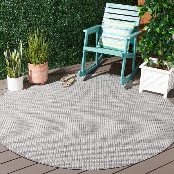 Safavieh Courtyard Indoor/Outdoor Area Rug – Elegant Power-loomed Design For Timeless Home Sophistication Ivory ,Grey 88% Polypropylene,12% Polyester Cy8586-59121-7sq