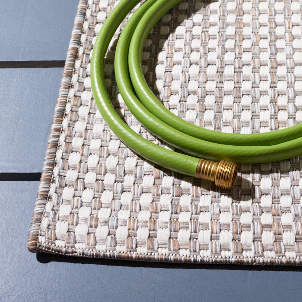 Safavieh Courtyard Indoor/Outdoor Area Rug – Elegant Power-loomed Design For Timeless Home Sophistication Ivory ,Grey 88% Polypropylene,12% Polyester Cy8586-59121-7sq