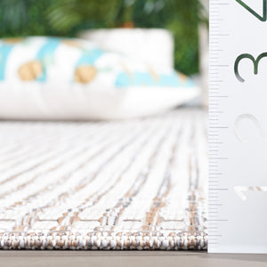 Safavieh Courtyard Indoor/Outdoor Area Rug – Elegant Power-loomed Design For Timeless Home Sophistication Ivory ,Grey 88% Polypropylene,12% Polyester Cy8586-59121-7sq