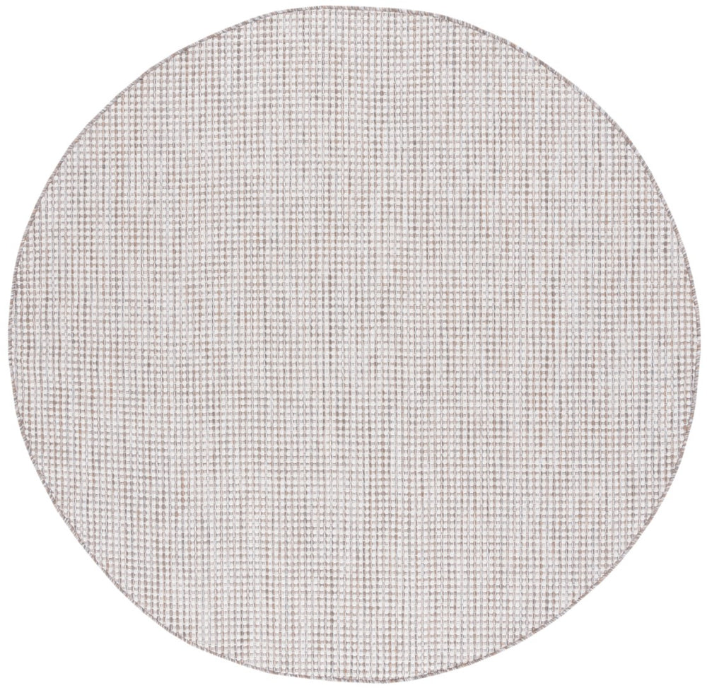 Safavieh Courtyard 8586 Power Loomed Indoor / Outdoor Rug Ivory / Grey 6'-7" x 6'-7" Round