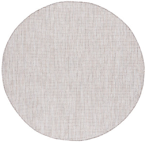 Safavieh Courtyard 8586 Power Loomed Indoor / Outdoor Rug Ivory / Grey 6'-7" x 6'-7" Round