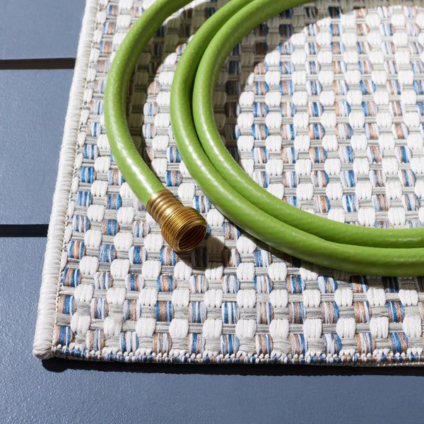 Safavieh Courtyard Indoor/Outdoor Area Rug – Elegant Power-loomed Design For Timeless Home Sophistication Ivory ,Grey 88% Polypropylene,12% Polyester Cy8586-59121-7sq