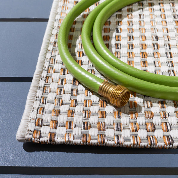 Safavieh Courtyard Indoor/Outdoor Area Rug – Elegant Power-loomed Design For Timeless Home Sophistication Ivory ,Grey 88% Polypropylene,12% Polyester Cy8586-59121-7sq