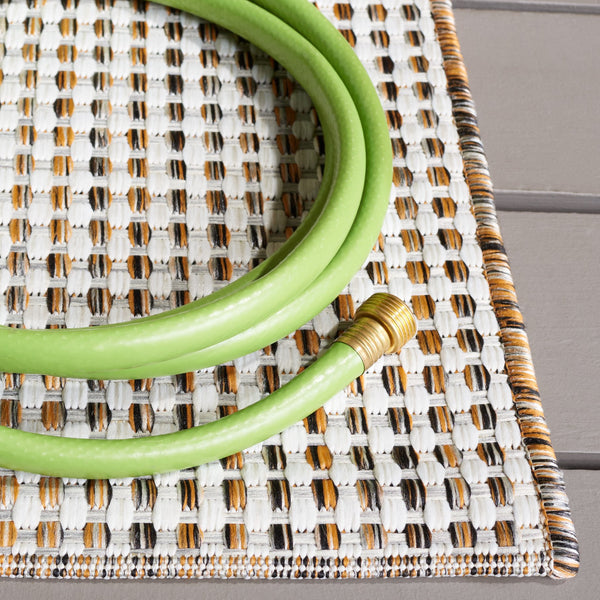 Safavieh Courtyard Indoor/Outdoor Area Rug – Elegant Power-loomed Design For Timeless Home Sophistication Ivory ,Grey 88% Polypropylene,12% Polyester Cy8586-59121-7sq