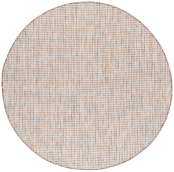 Safavieh Courtyard 8586 Power Loomed Indoor / Outdoor Rug Ivory Grey / Rust 6'-7" x 6'-7" Round
