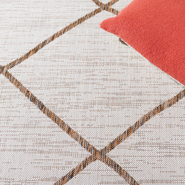 Safavieh Courtyard Elegant Geometric Area Rug - Durable Indoor/Outdoor Design For Modern Home Decor Ivory ,Brown 88% Polypropylene,12% Polyester Cy8635-59312-5