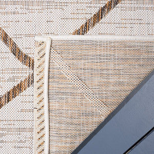 Safavieh Courtyard Elegant Geometric Area Rug - Durable Indoor/Outdoor Design For Modern Home Decor Ivory ,Brown 88% Polypropylene,12% Polyester Cy8635-59312-5